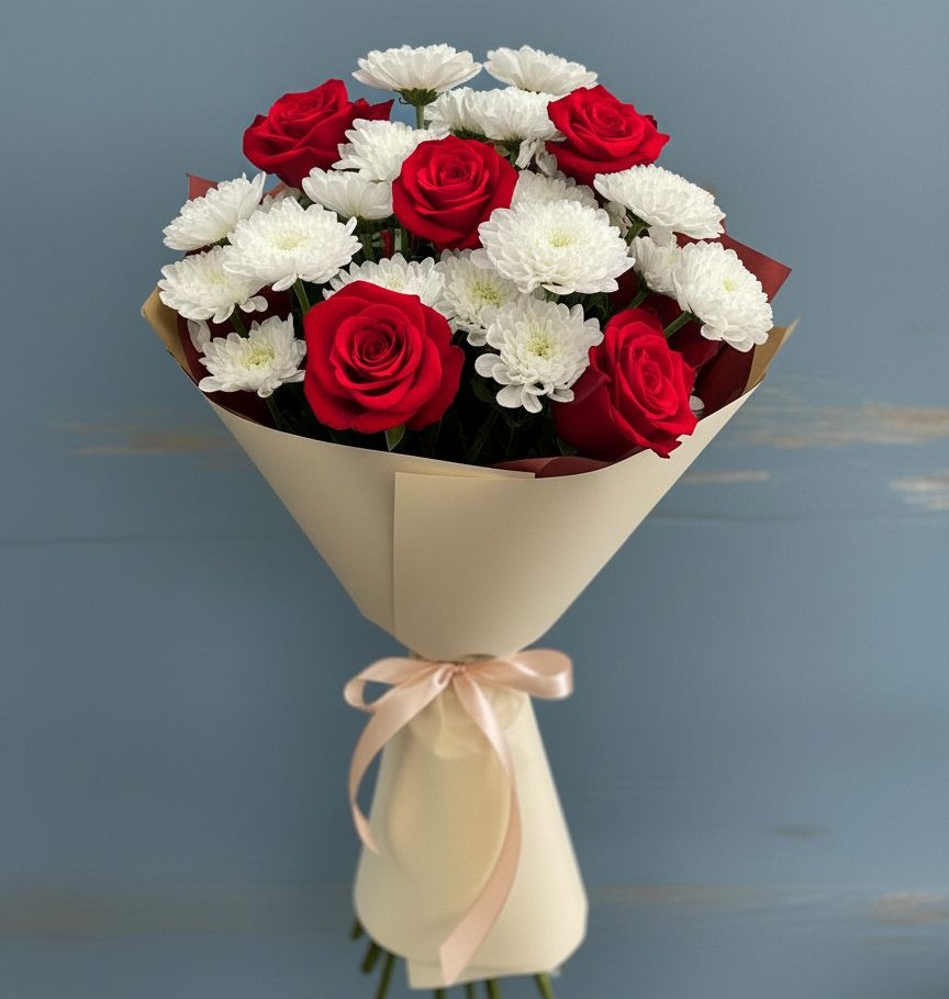 Букет цветов из: Розы и Хризантемы в Уфе