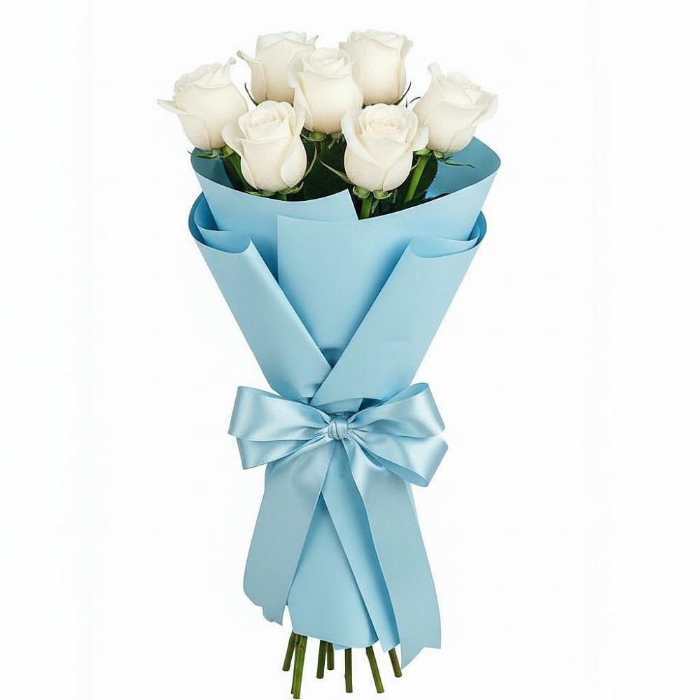 7 Белых роз Проуд в Уфе Букет 7 белых роз Проуд в Уфе