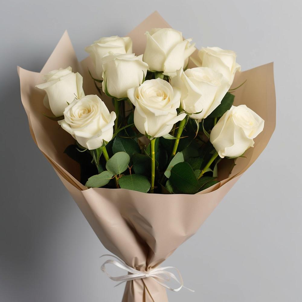 Букет 9 Белых роз Эдлесс Лав в Уфе