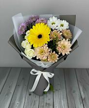 Букет цветов из:  Розы, Герберы и Хризантемы в Уфе