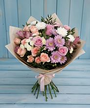 Букет цветов из:  Хризантемы, Розы и Альстромерии #REPLACE_PRED# Уфе