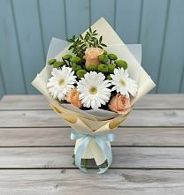 Букет цветов из:  Герберы, Розы и Хризантемы в Уфе