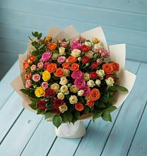 Букет Микс из разноцветных кустовых роз #REPLACE_PRED# Уфе